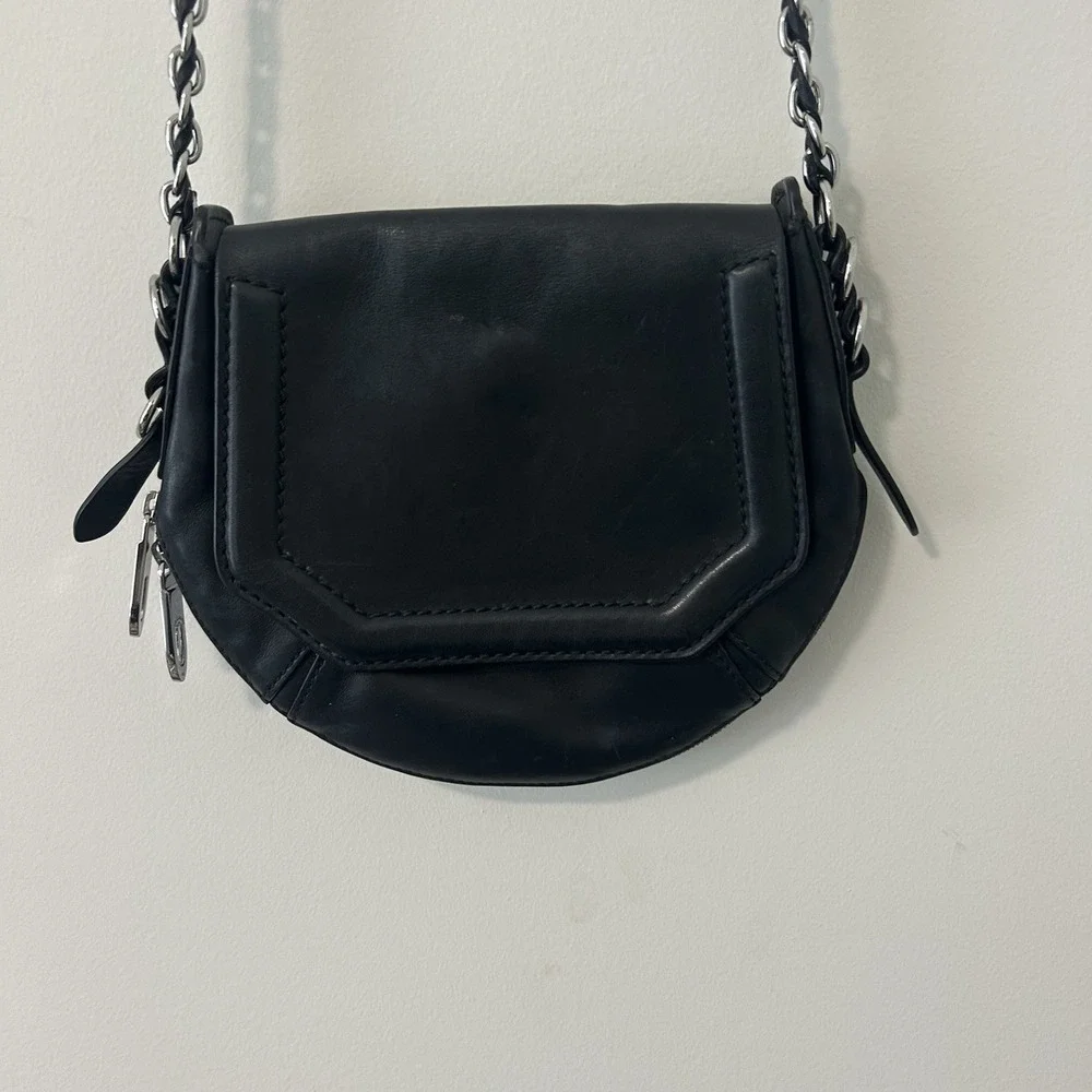 Rag & Bone Bradbury Flap Mini-Hobo Black Leather Purse